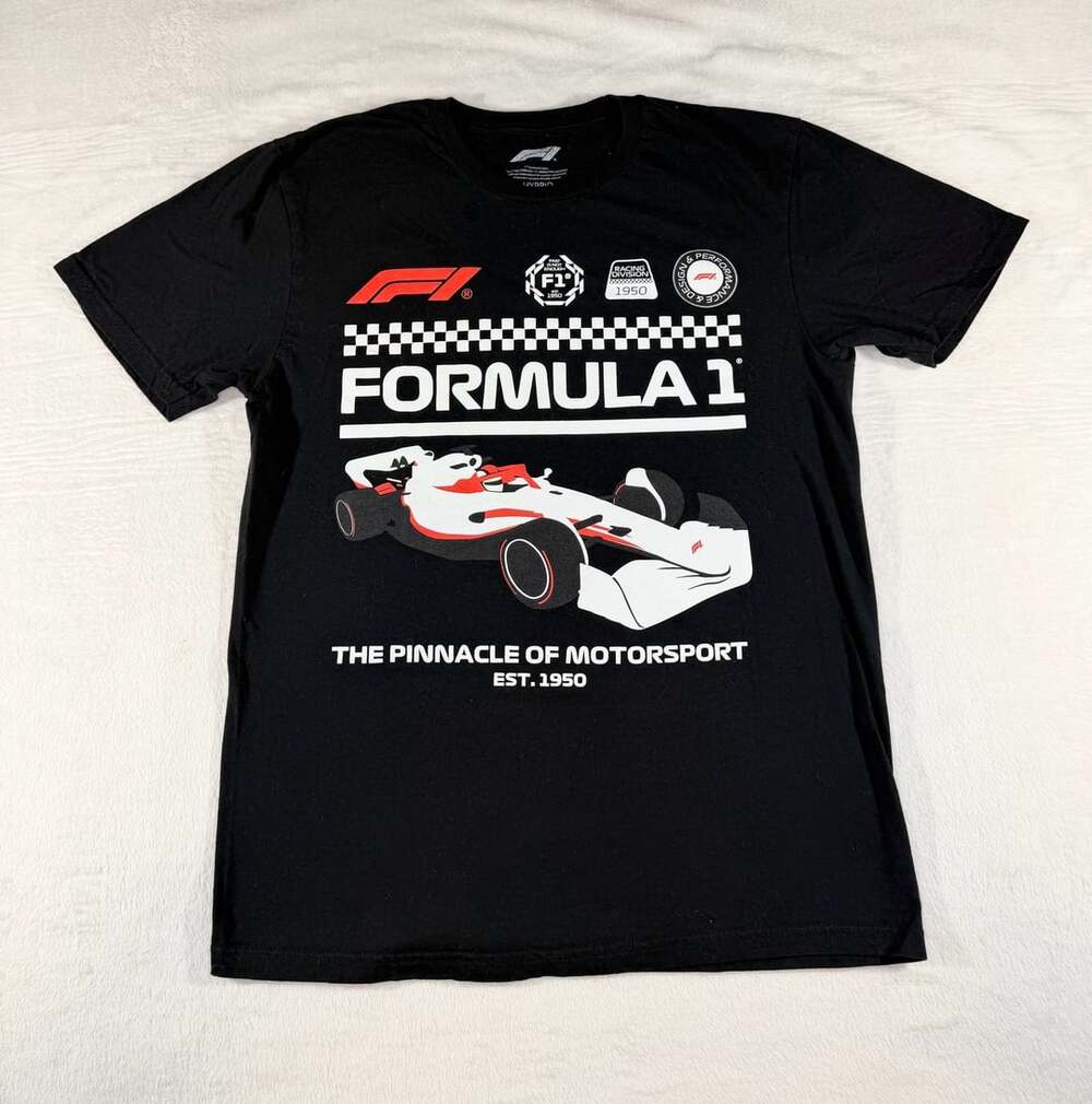 Hybrid Apparel Official Formula 1 Black Graphic T-Shirt Medium